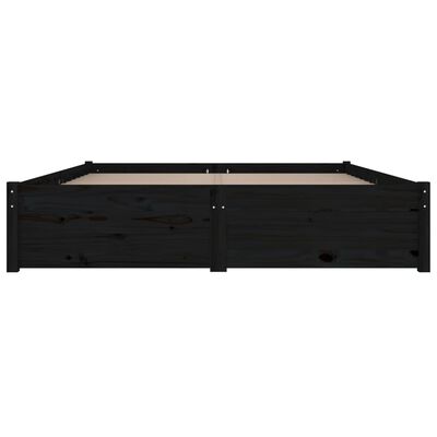 vidaXL fekete ágykeret fiókokkal 140 x 190 cm