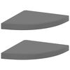 vidaXL 2 db magasf&eacute;nyű sz&uuml;rke MDF lebegő sarokpolc 35 x 35 x 3,8 cm