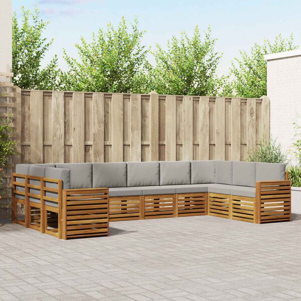 vidaXL Szegment&aacute;lt kanap&eacute; szett 10 pcs Term&eacute;szetes &eacute;s Vil&aacute;gossz&uuml;rke