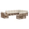 vidaXL Kerti Kanap&eacute; Szett 12 pcs Beige &eacute;s Kr&eacute;msz&iacute;nű polirattan