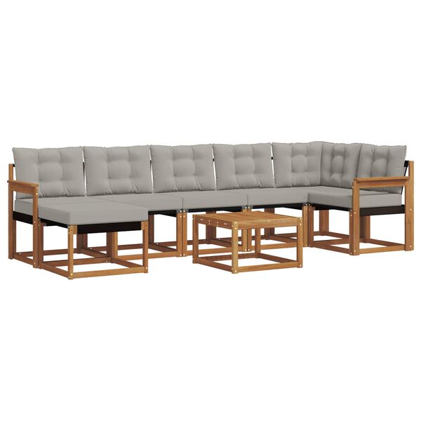 vidaXL K&uuml;lt&eacute;ri kanap&eacute; szett 8 pcs Term&eacute;szetes &eacute;s Vil&aacute;gossz&uuml;rke