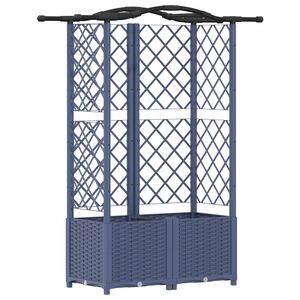vidaXL Magas&iacute;tott &Aacute;gy Trellis-szel &eacute;s Tetővel Sz&uuml;rke 122 x 40 x 141 cm