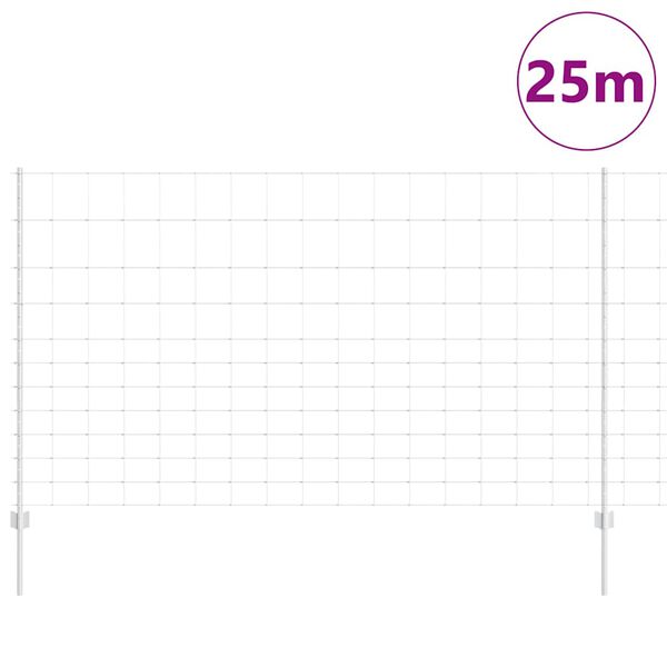 vidaXL Ker&iacute;t&eacute;s oszlopokkal Ez&uuml;st 1,4 x 25 m Ac&eacute;l