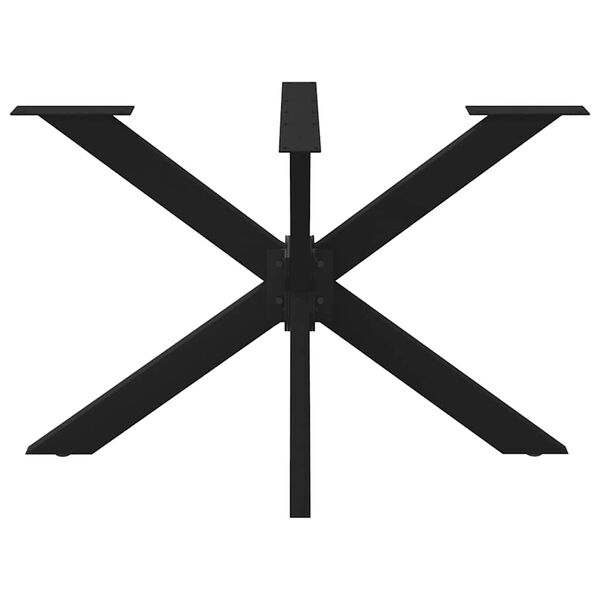 vidaXL &eacute;tkezőasztal p&oacute;k alak&uacute; fekete ac&eacute;l l&aacute;b 120x68x(72-73) cm