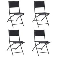 vidaXL 4 db összecsukható acél/textilén kültéri szék
