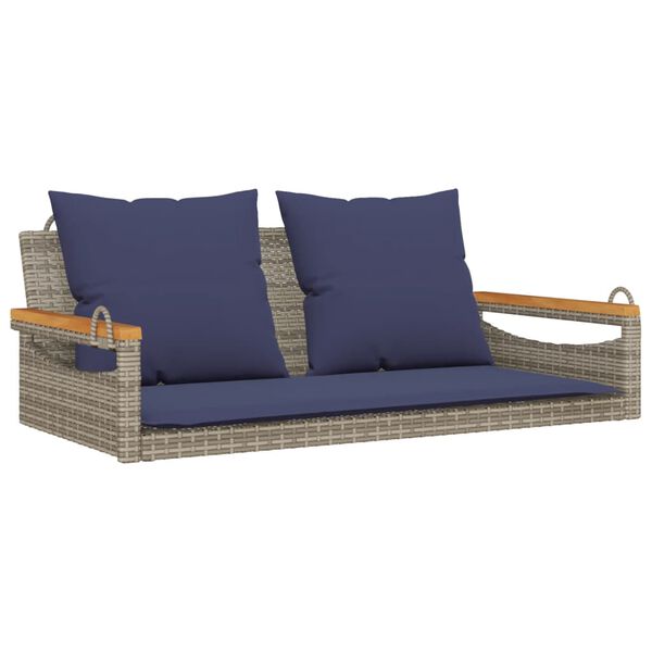 vidaXL sz&uuml;rke polyrattan hintapad p&aacute;rn&aacute;kkal 109 x 62 x 40 cm