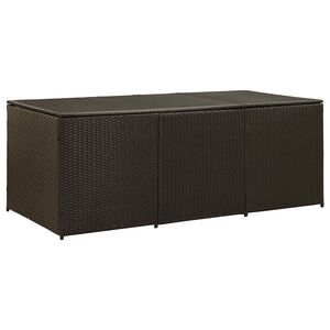 vidaXL barna polyrattan kerti t&aacute;rol&oacute;l&aacute;da 180 x 90 x 70 cm