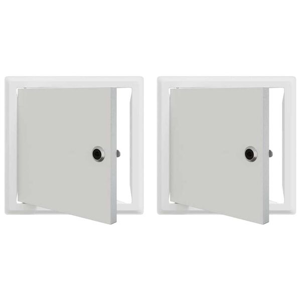vidaXL Hozzáférési panel 2 pcs Fehér 20 x 20 cm Acél