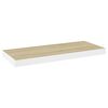 vidaXL 2 db tölgyszínű és fehér MDF lebegő fali polc 60x23,5x3,8 cm