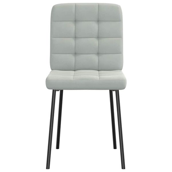 vidaXL 6 db világosszürke bársony étkezőszék