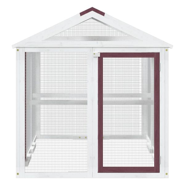 vidaXL mokkabarna t&ouml;m&ouml;r fenyőfa futtat&oacute;ketrec 141 x 94 x 104 cm