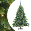 vidaXL Mű kar&aacute;csonyfa 150 LED-del &aacute;llv&aacute;nnyal Z&ouml;ld 150 cm PE &eacute;s PVC