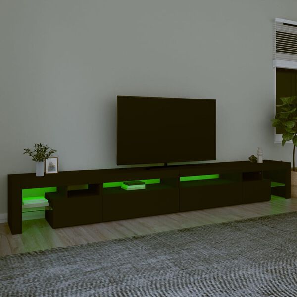 vidaXL fekete TV-szekr&eacute;ny LED-l&aacute;mp&aacute;kkal 290x36,5x40 cm