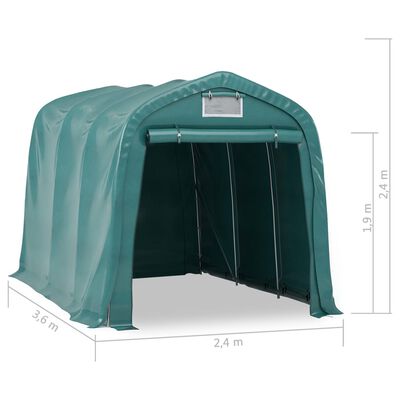 vidaXL zöld PVC sátorgarázs 2,4 x 3,6 m
