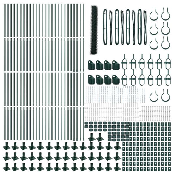 vidaXL Ker&iacute;t&eacute;soszlop Z&ouml;ld 100 x 1,2 m (50 mm h&aacute;l&oacute;) Ac&eacute;l &eacute;s PVC