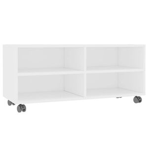vidaXL feh&eacute;r szerelt fa TV-szekr&eacute;ny g&ouml;rgőkkel 90 x 35 x 35 cm