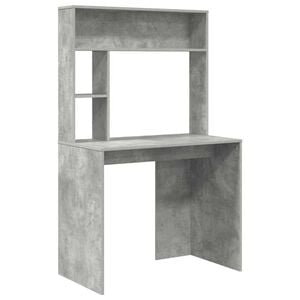 vidaXL Asztal Beton Sz&uuml;rke 91 x 50 x 149 cm Szerelt Fa