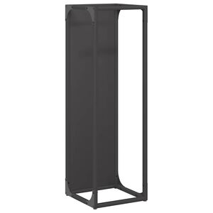 vidaXL fekete hidegen hengerelt ac&eacute;l tűzifat&aacute;rol&oacute; 25x25x80 cm