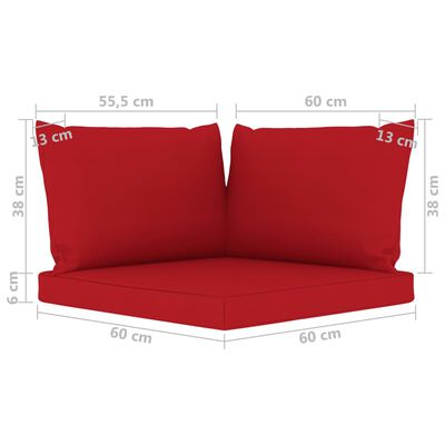 vidaXL négyszemélyes kerti kanapé piros párnákkal