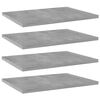vidaXL 4 db betonsz&uuml;rke szerelt fa k&ouml;nyvespolc 40 x 30 x 1,5 cm