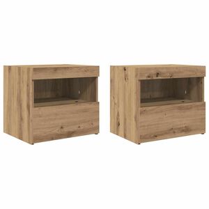 vidaXL &Eacute;jjeliszekr&eacute;ny 2 db Artisan t&ouml;lgy 50 x 40 x 45 cm Szerelt Fa
