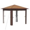 vidaXL Pavilon Oldalfal N&eacute;lk&uuml;l 2,6 x 2,6 m Beige &eacute;s barna