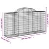 vidaXL 50 db íves horganyzott vas gabion kosár 200x50x100/120 cm