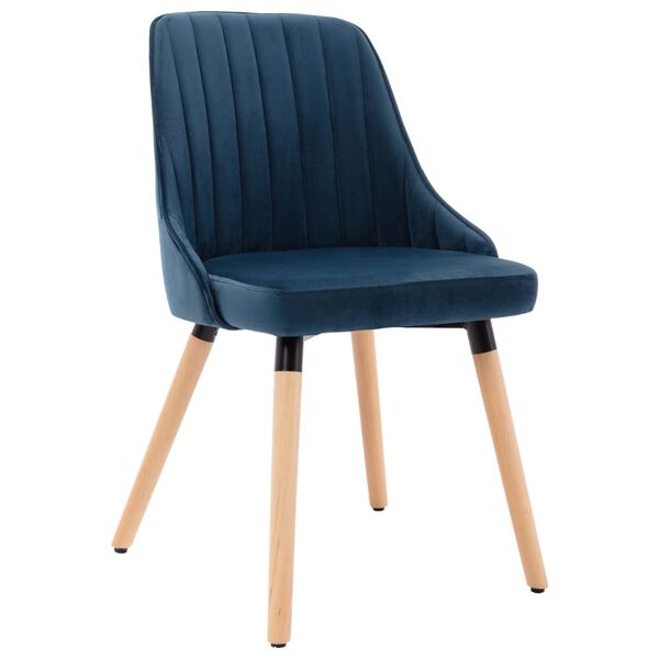 323051 vidaXL Dining Chairs 2 pcs Blue Velvet
