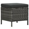 vidaXL 4-részes szürke polyrattan kerti bútorszett párnákkal