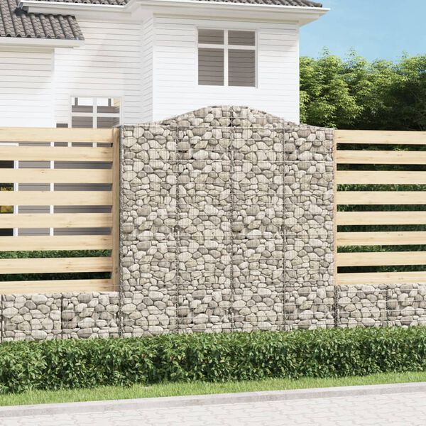 vidaXL &iacute;ves horganyzott vas gabion kos&aacute;r 200x30x220/240 cm