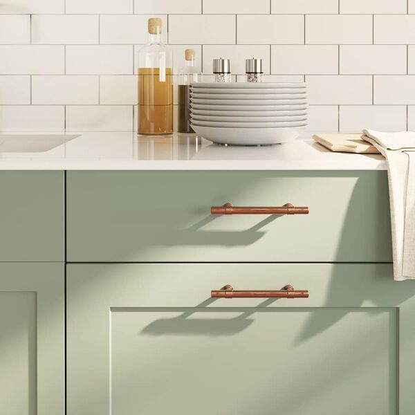 vidaXL 10 db bronz rozsdamentes ac&eacute;l szekr&eacute;nyfoganty&uacute; 96 mm