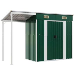 vidaXL z&ouml;ld kerti f&eacute;szer meghosszabb&iacute;tott tetővel 277x107x181 cm
