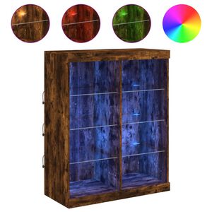 vidaXL f&uuml;st&ouml;s t&ouml;lgy sz&iacute;nű t&aacute;lal&oacute;szekr&eacute;ny LED-ekkel 81 x 37 x 100 cm