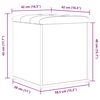 vidaXL Tárolópad tárolóval Fekete tölgy 42 x 42 x 45 cm Faanyag
