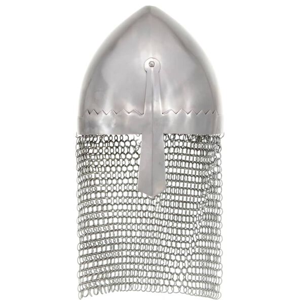 vidaXL ezüstszínű antik lovagi acélsisak LARP másolat