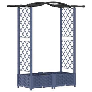 vidaXL Magas&iacute;tott &Aacute;gy Trellis-szel &eacute;s Tetővel Sz&uuml;rke 124 x 40 x 125 cm