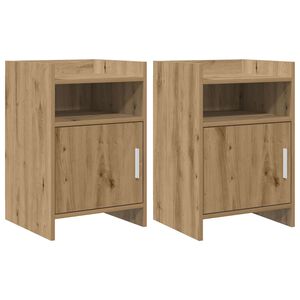 vidaXL &Eacute;jjeliszekr&eacute;nyek 2 db K&eacute;zműves T&ouml;lgy 40 x 36 x 60 cm Szerelt Fa
