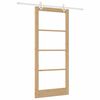 vidaXL Cs&uacute;sz&oacute; ajt&oacute; Term&eacute;szetes 93 x 211 cm T&ouml;m&ouml;r fenyőfa &eacute;s &uuml;veg