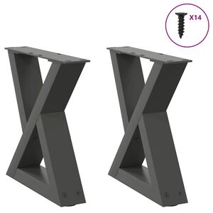 vidaXL 2 db antracitsz&uuml;rke ac&eacute;l doh&aacute;nyz&oacute;asztal l&aacute;b 30x(30-31,3) cm