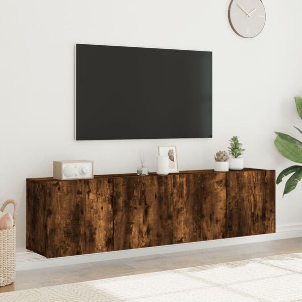 vidaXL 2 db f&uuml;st&ouml;s t&ouml;lgy sz&iacute;nű fali TV-szekr&eacute;ny 80 x 30 x 41 cm