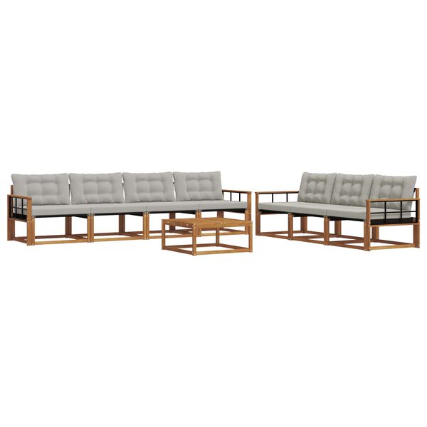 vidaXL K&uuml;lt&eacute;ri kanap&eacute; szett 8 pcs Term&eacute;szetes &eacute;s Vil&aacute;gossz&uuml;rke