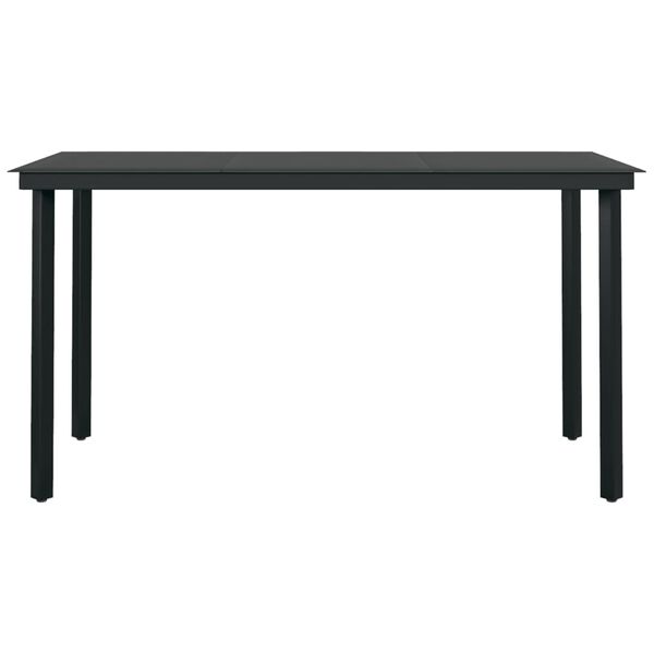 vidaXL 7 részes szürke és fekete kerti étkezőgarnitúra