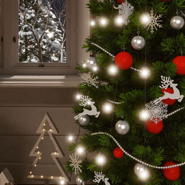 vidaXL 2 db 2x200 LED-es hideg feh&eacute;r bel-/k&uuml;lt&eacute;ri napelemes f&eacute;nyf&uuml;z&eacute;r