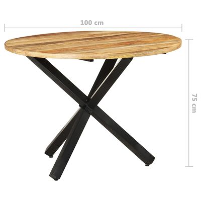 vidaXL nyers mangófa étkezőasztal 100 x 100 x 75 cm