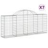 vidaXL 7 db íves horganyzott vas gabion kosár 200x30x80/100 cm