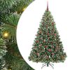 vidaXL Mű kar&aacute;csonyfa 300 LED-del &aacute;llv&aacute;nnyal Z&ouml;ld 180 cm PE &eacute;s PVC