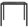 vidaXL fekete polyrattan &eacute;s edzett &uuml;veg kerti asztal 90 x 90 x 75 cm