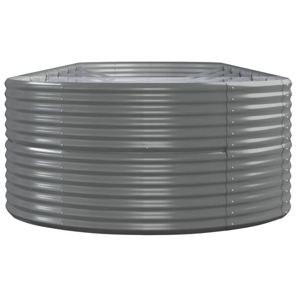 vidaXL szürke porszórt acél kerti magaságyás 510 x 140 x 68 cm