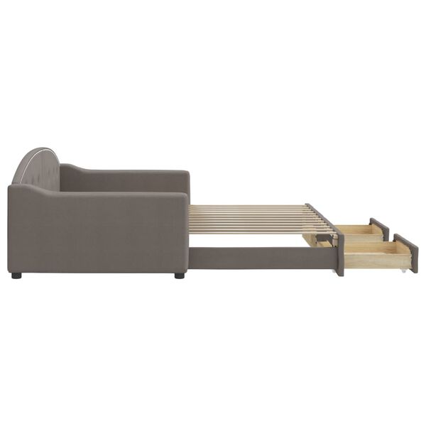 vidaXL t&oacute;psz&iacute;nű kih&uacute;zhat&oacute; sz&ouml;vet heverő fi&oacute;kkal 100 x 200 cm