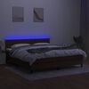 vidaXL barna sz&ouml;vet rug&oacute;s &eacute;s LED-es &aacute;gy matraccal 160x200 cm
